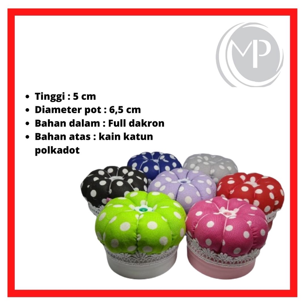 Pincushion Tempat Jarum Pentul Wadah Peniti Jilbab Jarum Jahit Souvenir Pin Hijab Motif Polkadot