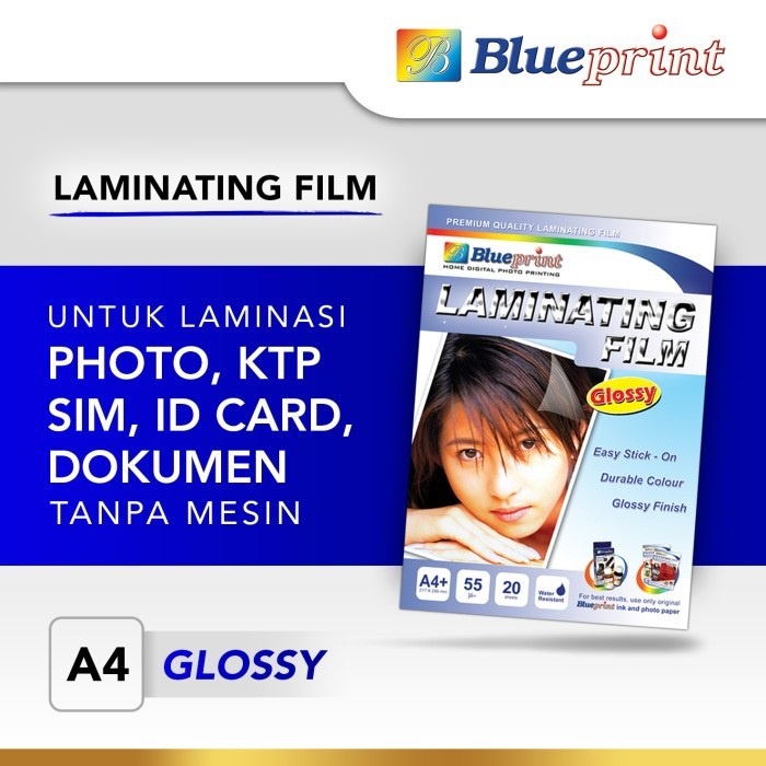 Blueprint Laminating Film Glossy Laminasi A4 Cold Mengkilap