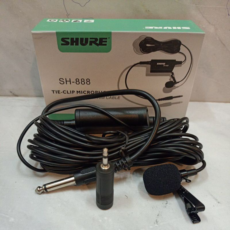 Mic Jepit kabel Shure SH888 / SH 888 Cocok Buat Iman