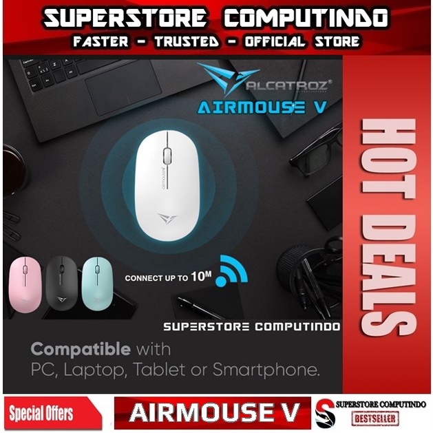 Alcatroz Airmouse V | 1200 CPI | Ergonomic Design | Wireless Mouse