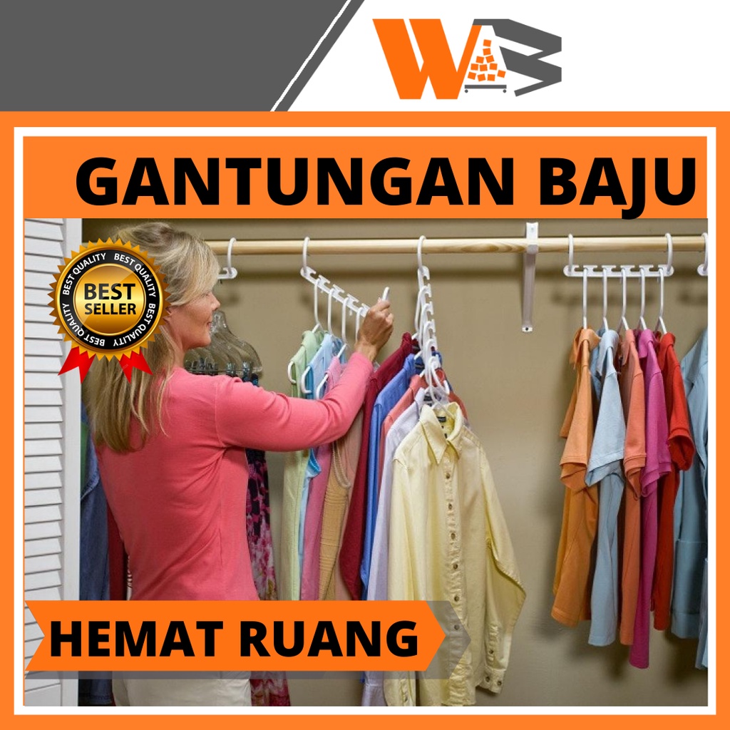 COD Gantungan Baju Hanger Baju Rak Hanger Baju Multifungsi Unik E12