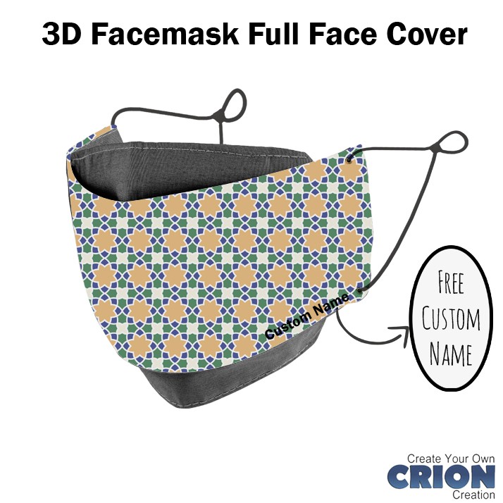 Crion - Masker 3d Full Face Cover Islamic Series - antibacterial