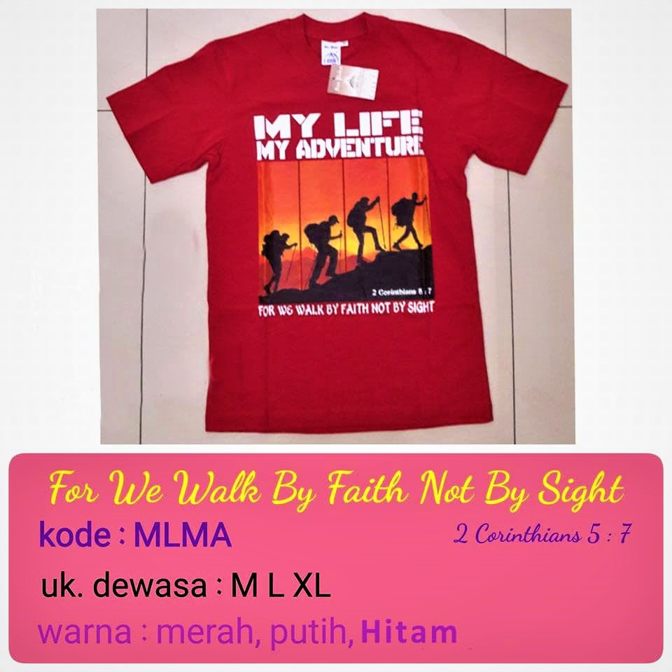 Kaos Pria dan Wanita Dewasa Oblong Katun Combed Dingin Sablon My Life My Adventure MLMA