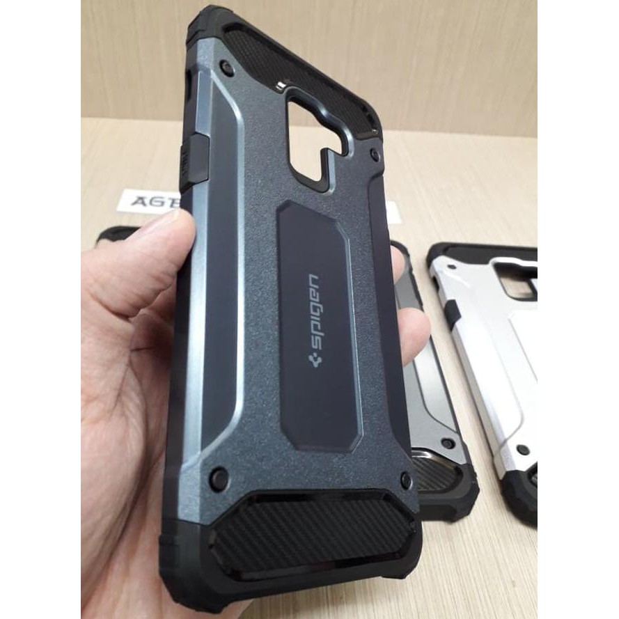 Spigen Iron Samsung A8 Plus A8+ 2018 A730 A7 2018 6.0in HardCase Robot - Hitam, A8 PLUS -