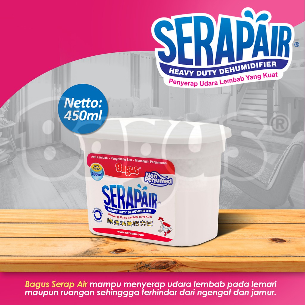 Bagus Serapair Square Box serap air 450 ml Non Perfume Putih W-3353