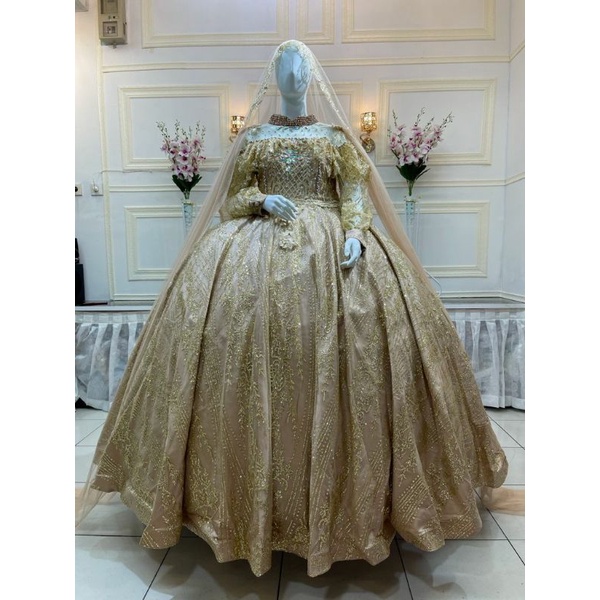 Gaun pengantin mutiara ekonomis/wedding dress