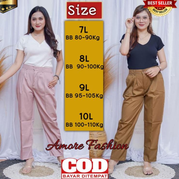 Terbaru.. CELANA KERJA FORMAL JUMBO BESAR BB 80-100 KG BAGGY PANTS PANT BEGI CASUAL KERJA KANTOR BAW
