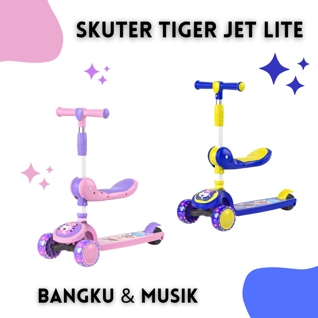 Premium Scooter Anak Skuter Otoped Roda 3 TIGER JET Mainan Anak