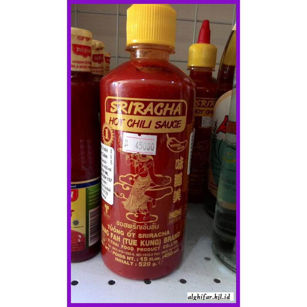 

gnidderdsaus- sriracha hot chili sauce nang fah brand -asliiiiii.