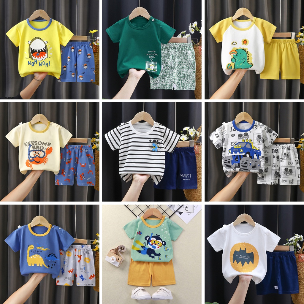 ByKiddos - Setelan Baju Bayi Impor / Baju Anak Laki-laki / Setelan Kaos Anak / Baju Bayi Lengan Pendek PART 5