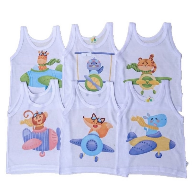 KAOS DALAM BAYI/ SINGLET BAYI MOTIF KARAKTER PEREMPUAN/ LAKI PERTAMA DI SHOPEE!