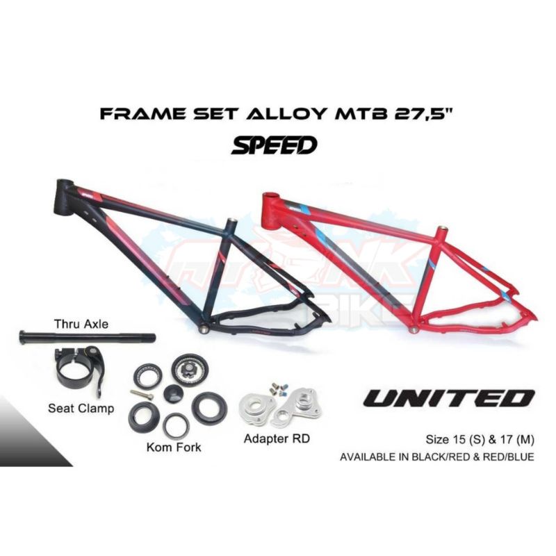 FRAME MTB UNITED SPEED 27.5 TA 12X142 size M & S