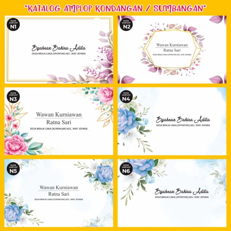 Template Desain Amplop Kondangan Tema Bunga Format Corel Draw Cdr Shopee Indonesia