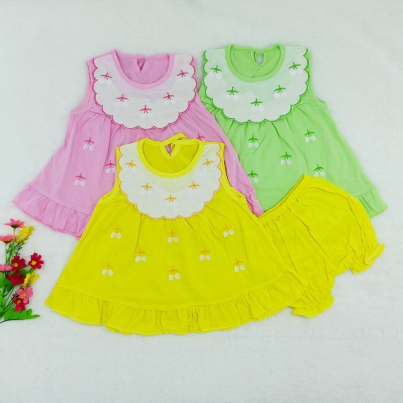 [Ss-1025] Setelan Dress Anak New Born 2-10bulan, Pakaian Anak Perempuan, Baju Bayi Lucu