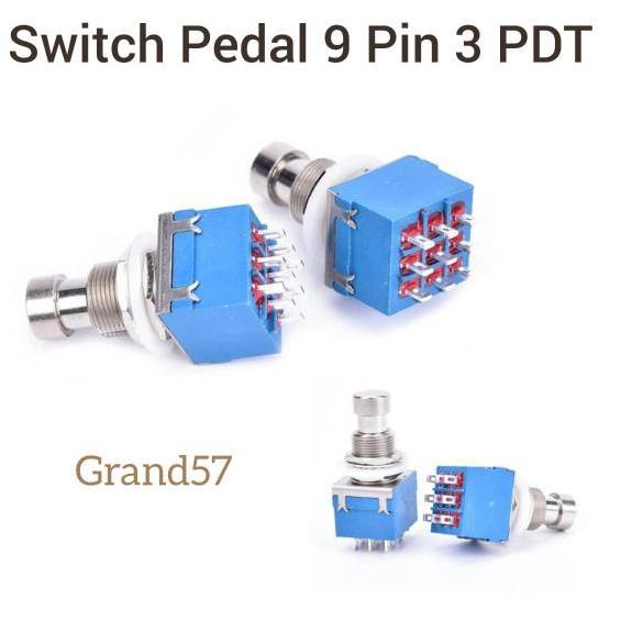 ™ switch pedal efek 9pin 3PDT gitar switch 9pin 3 PDT foot push true bypass ֍