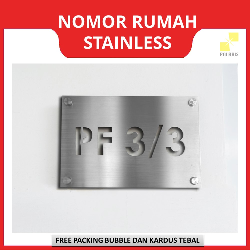 NOMOR RUMAH STAINLESS CUTTING LUBANG - PLAT NOMER RUMAH PAPAN ALAMAT MINIMALIS - CUSTOM STAINLESS PAPAN NO RUMAH