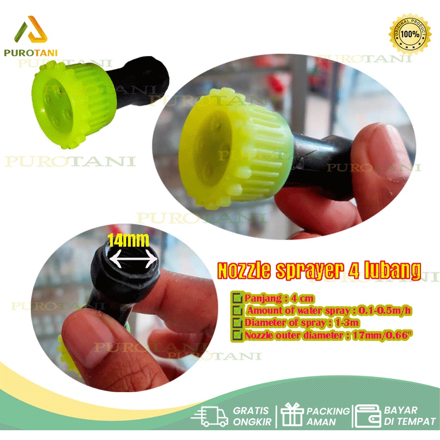 nozzle lubang 4 semprotan model lurus 4hole spuyer nozel sprayer semprot hama