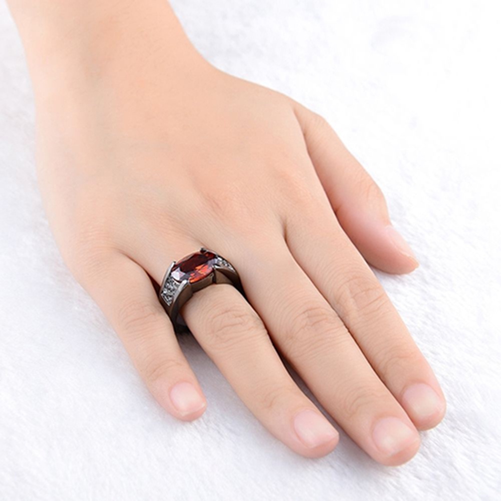 Hu Hu Hu Hu Hu Alat Bantu Pasang Kacamata♡ Cincin Berlian Imitasi Warna Merah Ukuran 8-12 Untuk Pria