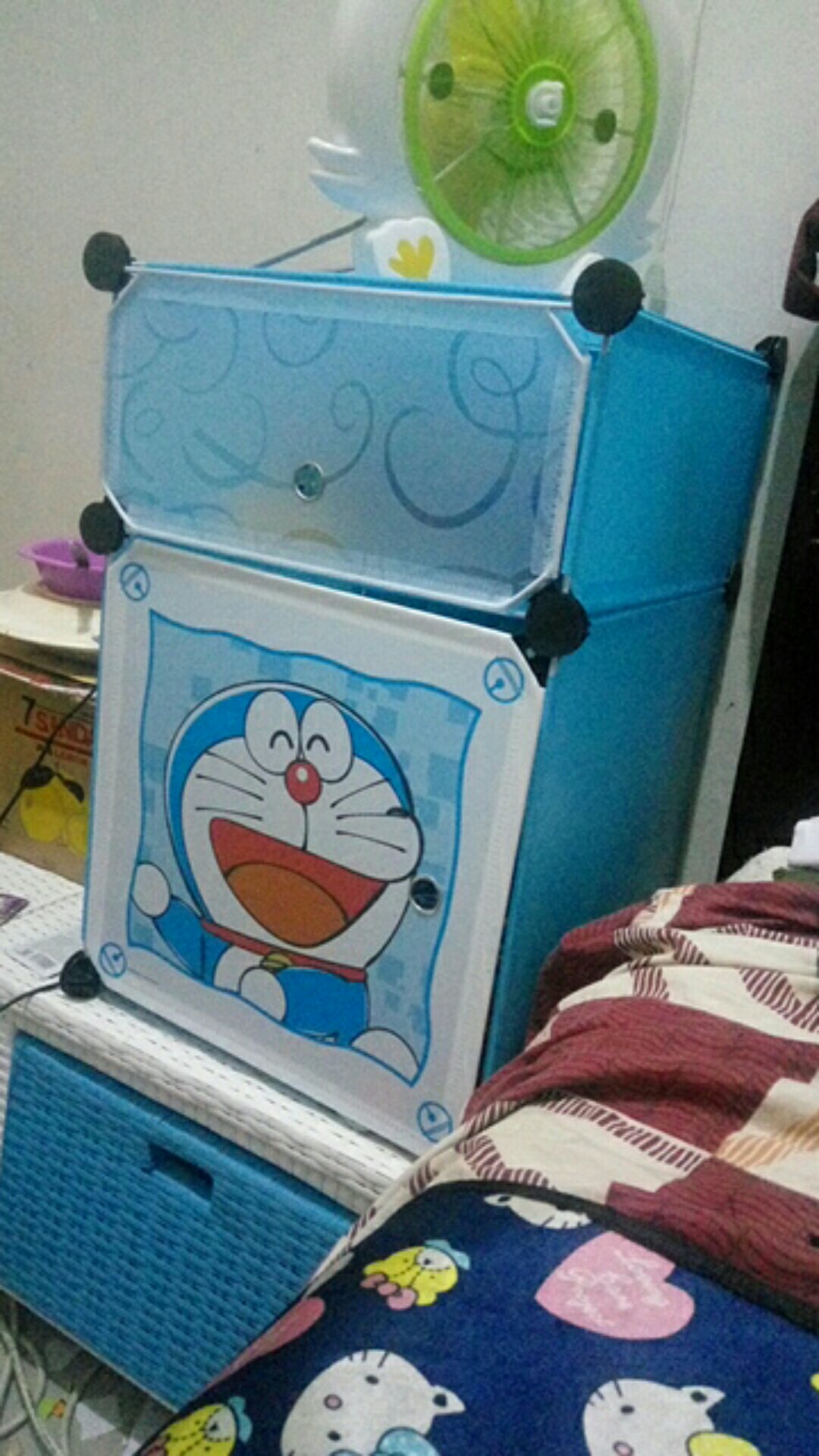Shenar,lemari Plastik Baju Anak (1x2)/lemari Bedside Table/anti Air/rak Susun/lemari Mini 2 Pintu