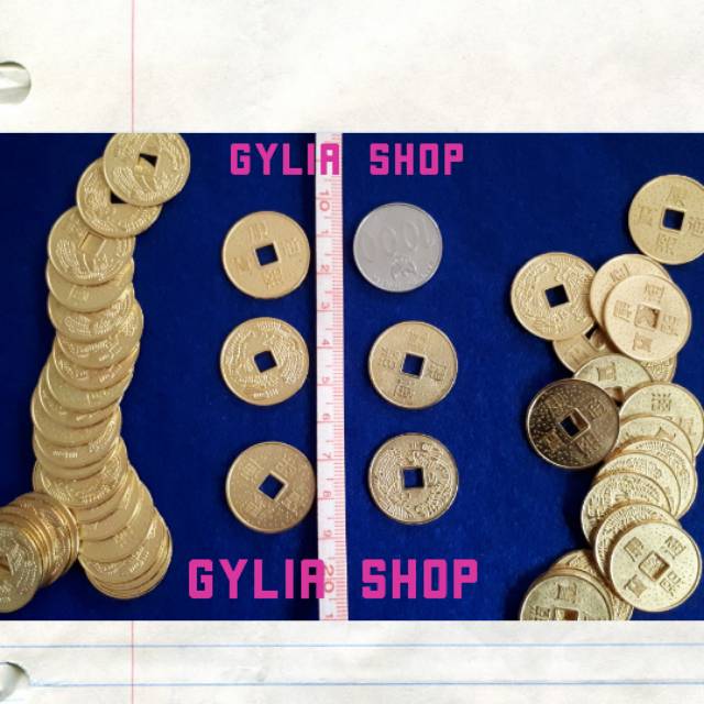 Kancing Koin Mas/ Aplikasi Baju/ Koin Cina 1,8 cm  Satuan.