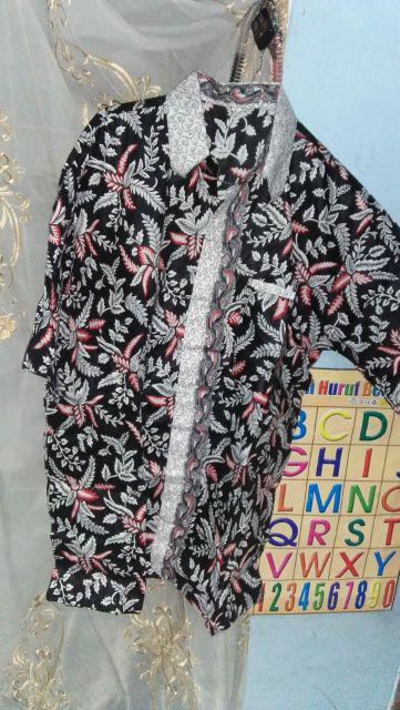 Pabrik Batik Jumbo Hrb026 Kenongo Kemeja Batik Pria Pendek Pekalongan Padi M L Xl Sogan Tulis Halus.