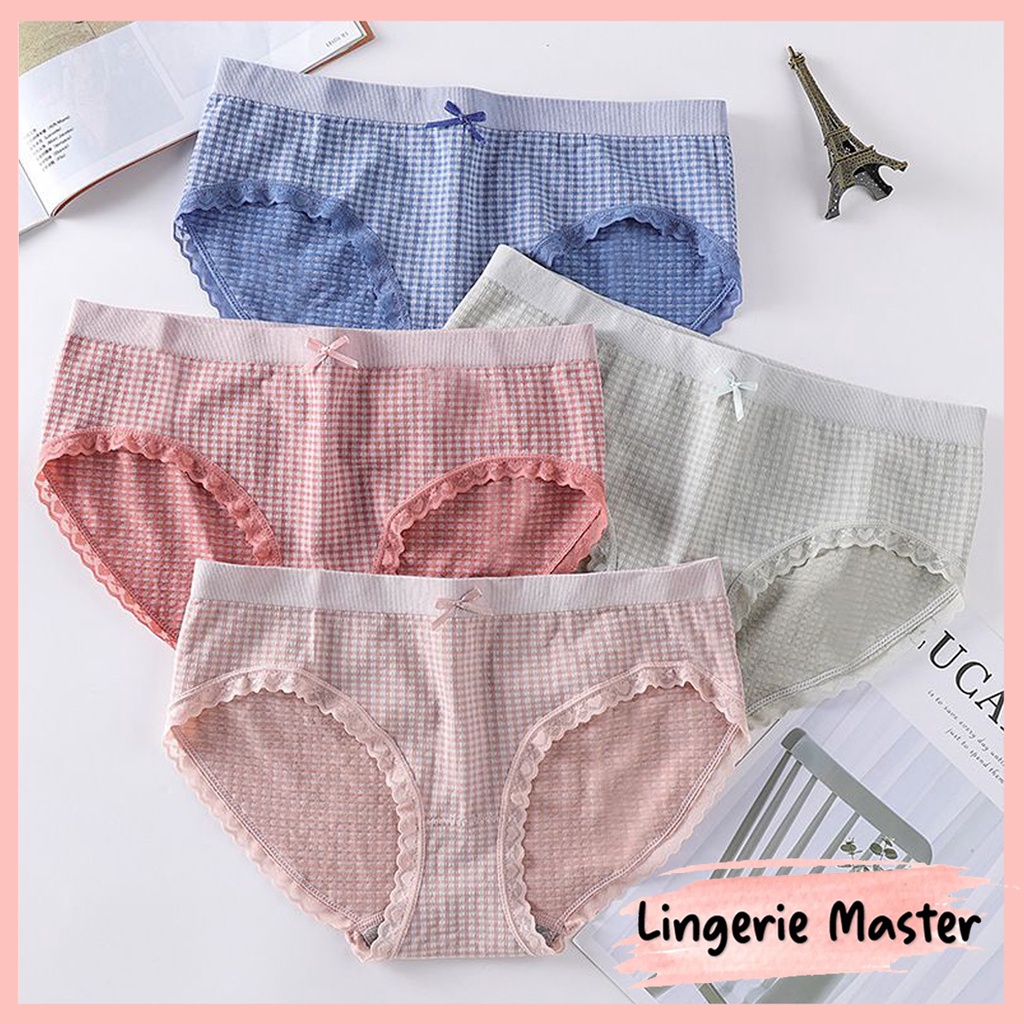 [ LINGERIE MASTER ] - (C-26) Celana Dalam Wanita Sexy Motif Pita Bahan Katun Kolor CD Cewek Daleman Fashion Korea Import