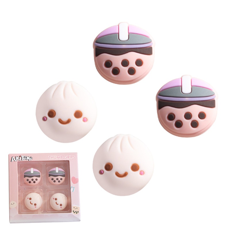 Vivi 4pcs Case Cover Pelindung Thumbstick Analog Joystick Bahan Silikon Untuk Switch / Lite