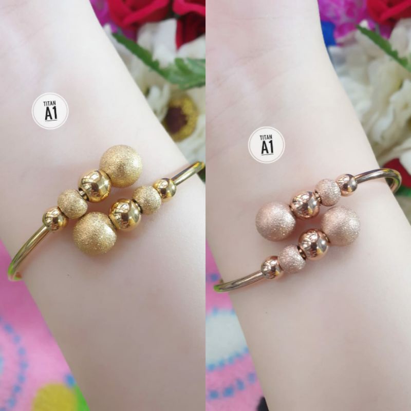 Gelang Bola Titanium Terlaris Gold Dan Rosegold N18062106