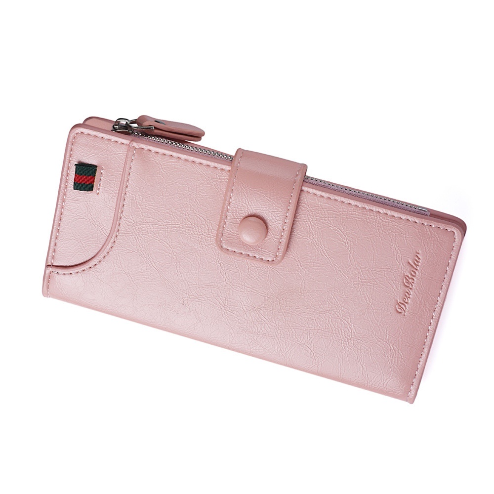 DOMPET PANJANG WANITA KULIT PREMIUM DEABOLAR PINK SANESA WA428P3 IMPORT KOREA SLOT KARTU UANG KOIN RESLETING BESAR SIMPLE FASHION CEWEK MURAH REMAJA KEKINIAN BATAM