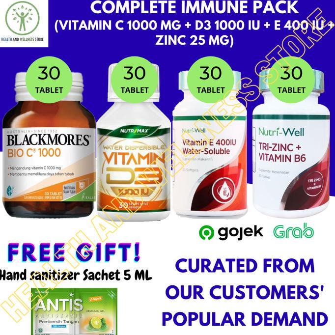 BLACKMORES BIO C 1000 MG NUTRIMAX D3 1000 IU NUTRIWELL E 400 IU ZINC