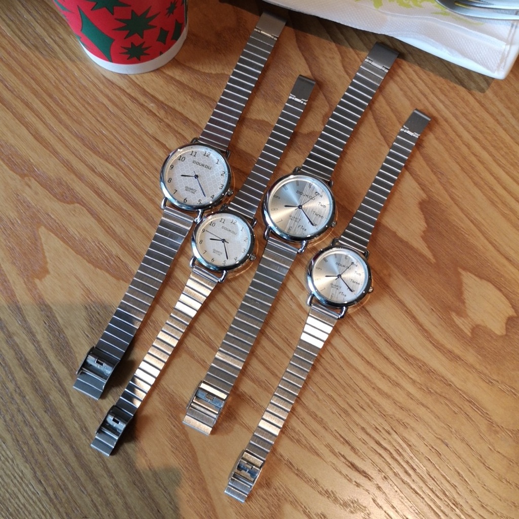 Jam Tangan Analog Jhui Wanita Dan Pria Casual Strap Rantai Magnet Silver / Jam Tangan Rantai Jhui