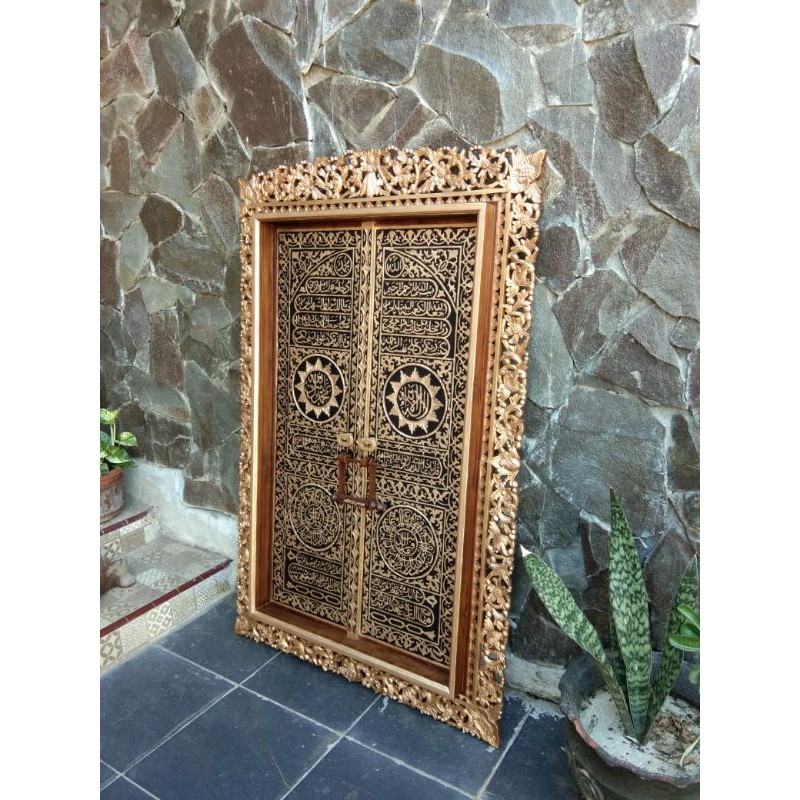kaligrafi pintu ka'bah/replika pintu ka'bah/kaligrafi kayu/ukiran kayu