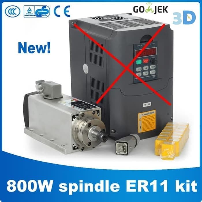 Zaiku CNC Spindle Motor 800W ER11 Air Cooling 65 mm Complete Kit