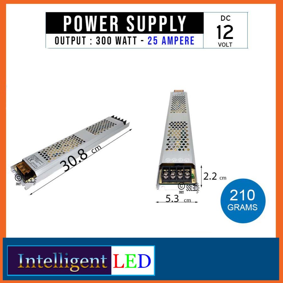 STAR ON Power Supply DC 12V 25A Super Slim Adaptor Switching Trafo