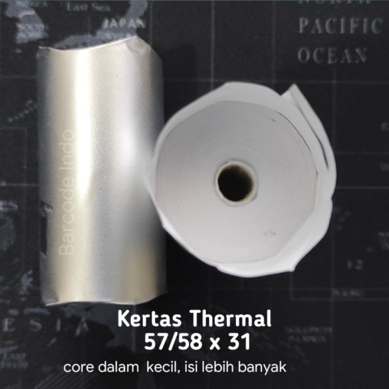 

Kertas Thermal untuk Printer Bluetooth / mini printer thermal, mesin EDC, PPOB 57/58 x 31