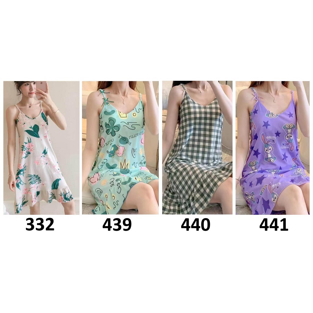 Daster Tanktop Forest Leaf Flower Cream