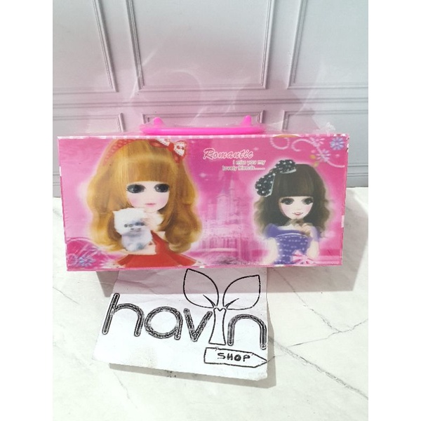 kotak pensil KODE 3 TINGKAT metalik 3dimensi/pencil case password/kotak pin-GIRL 3D