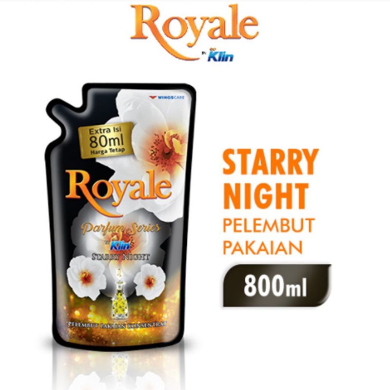 ROYALE Parfum Series by Soklin SOFTENER Pelembut dan Pewangi Pakaian White Strarry Night 800ml