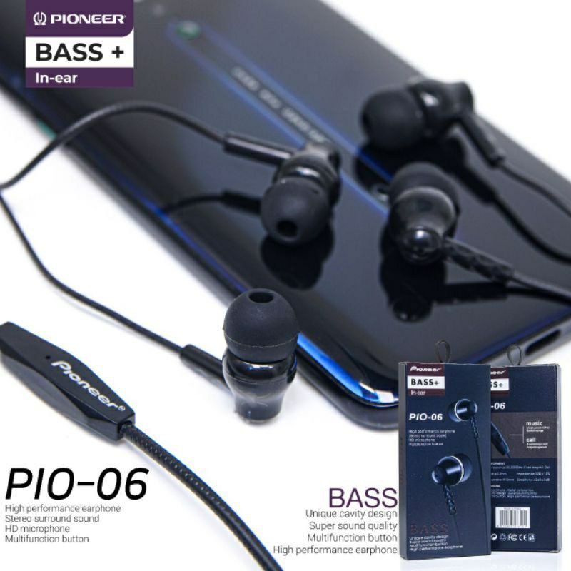 handsfree/headset/earphone/hf brand pioner-06 super bass