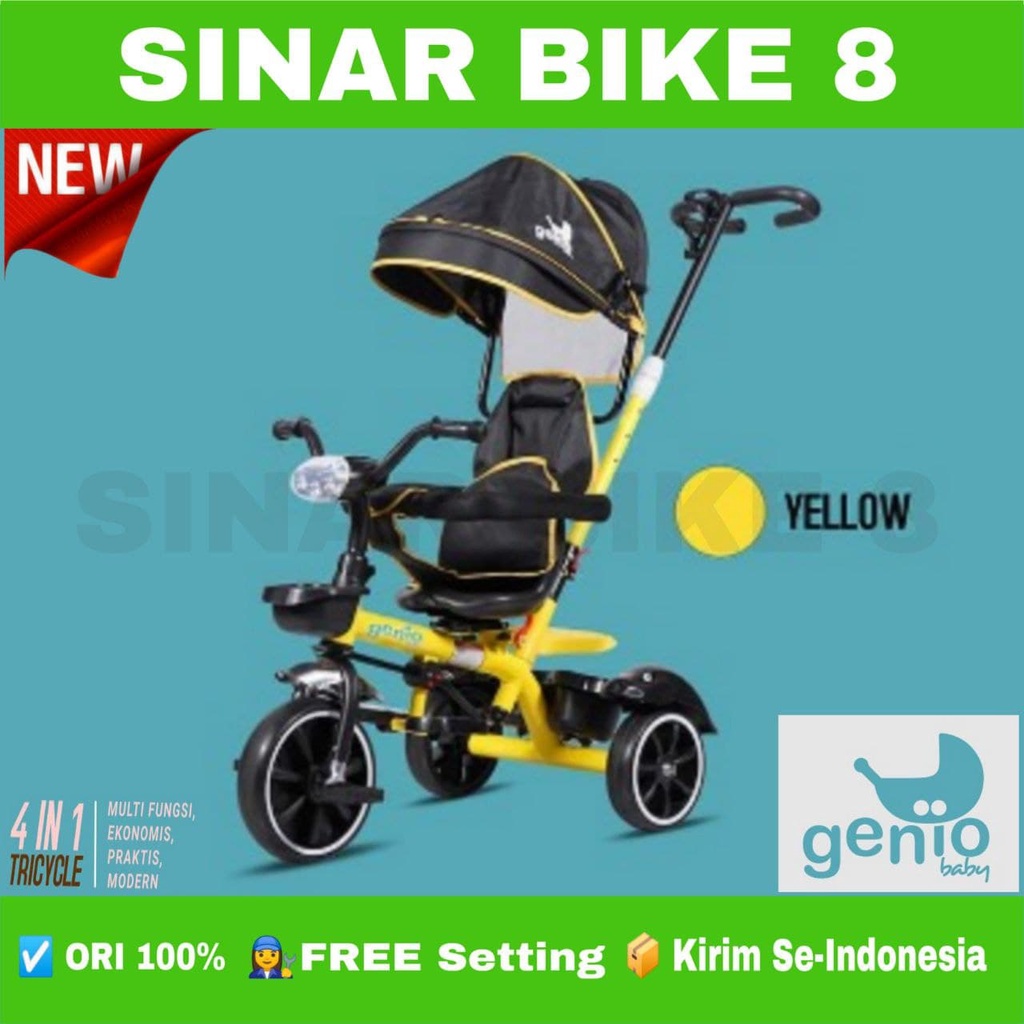 Sepeda Anak Roda Tiga Tricycle GENIO BABY CARRIAGES NEW Musik Kursi Putar