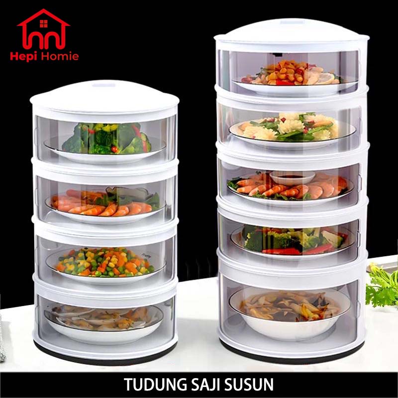 [HH] TUDUNG SAJI SUSUN / RAK TEMPAT PENYIMPANAN MAKANAN 4 TINGKAT PENUTUP SAYUR TETAP HANGAT / FOOD COVER STORAGE 5 LAYER