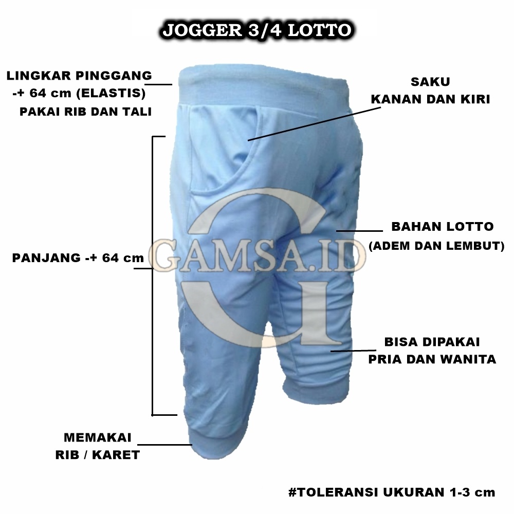 JOGER 3/4 PRIA WANITA - CELANA PENDEK JOGGER PANTS SWEATPANTS CELANA TRAINING OLAHRAGA SPORT LARI