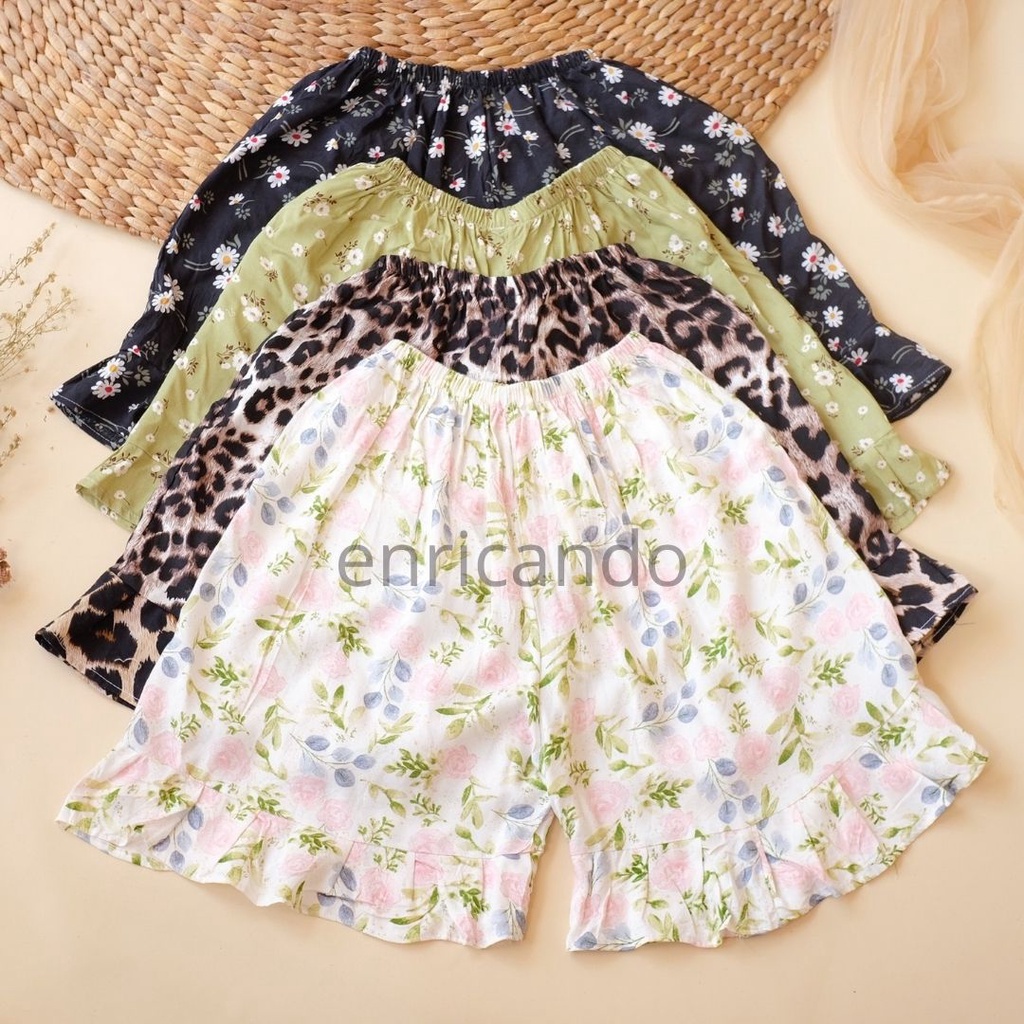 Celana Rempel Celana Pendek Wanita Rayon Celana Santai