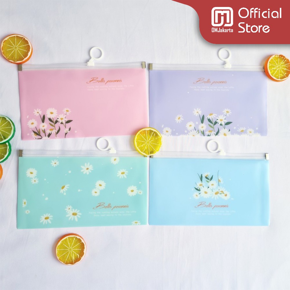 Tempat Masker Daisy Flower Bunga Pouch Pensil Case Storage Organizer