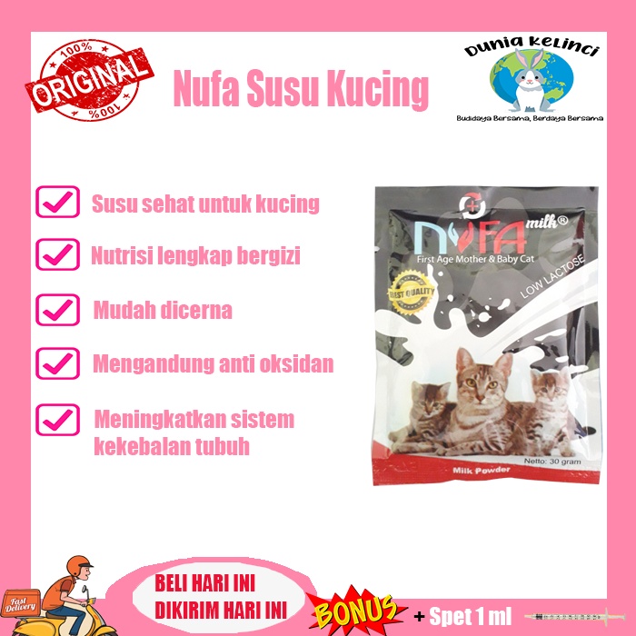 SUSU ANAK KUCING NUFA 30 GR GROWSY KITTEN MILK SASET CAT