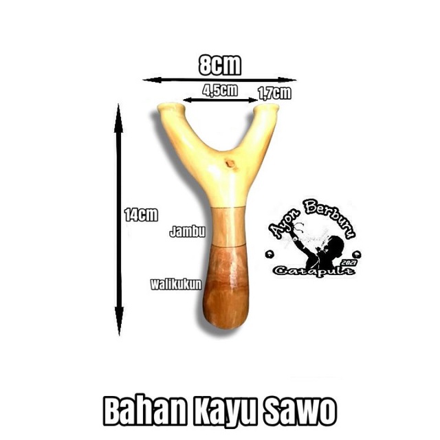 Ketapel OTT dari bahan kayu SAWO/Ayon Catapult