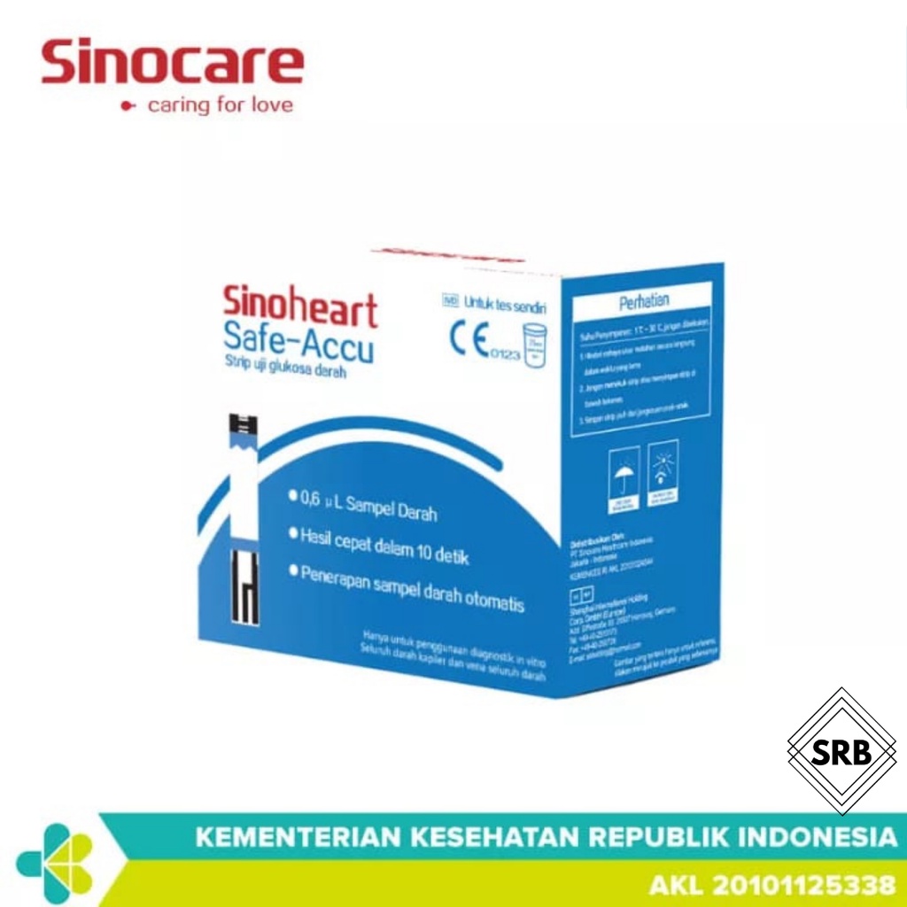 Sinocare Safe-Accu Strip Uji Gula Darah (50 Strip/25 Strip)