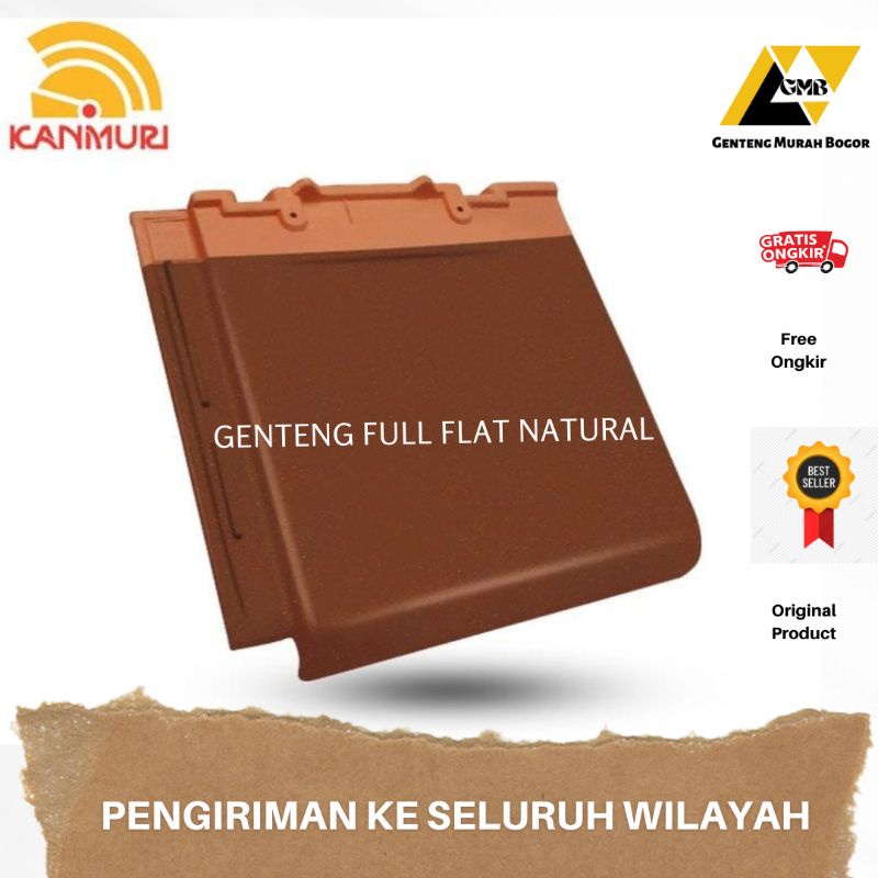 Genteng Kanmuri Atap Rumah Kokoh Kenteng Keramik Bagus Murah Full Flat - Natural