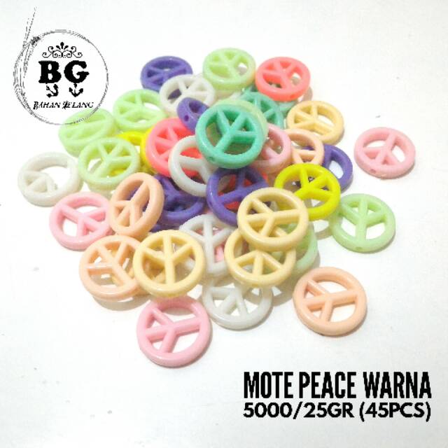 Mote peace - bahan gelang