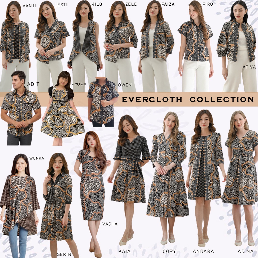 Evercloth Andara Dress Batik Wanita Dress Wanita Jumbo Batik Couple Seragam